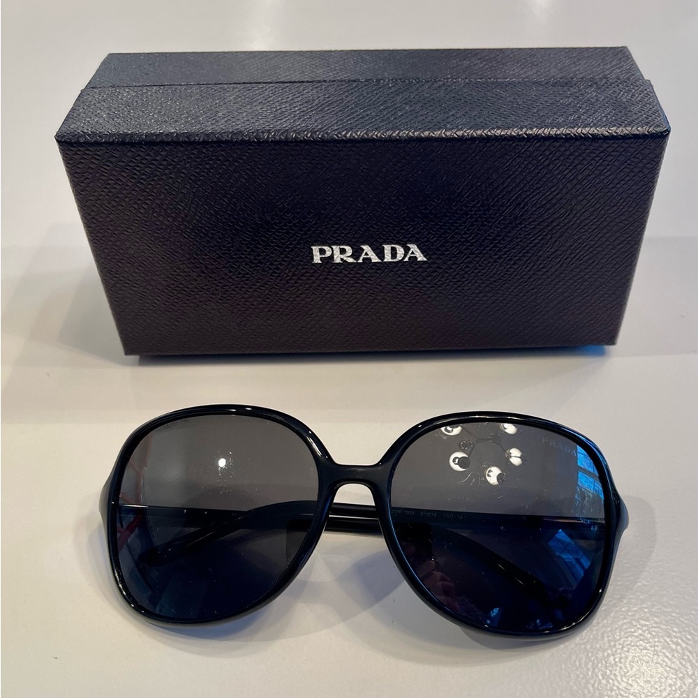 PRADA Black Square Oversized Sunglasses 100% Authentic